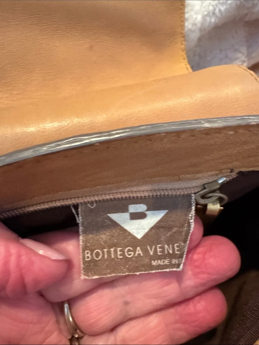 Bottega Veneta Woven Handbag in Cognac Brown